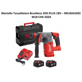 MILWAUKEE | M18CHX-502X | Tassellatore SDS Plus 2.5J + 2 Batterie 18V 5.0Ah