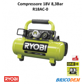 Ryobi R18AC-0 compressore aria portatile a batteria 18V ONE+ solo corpo