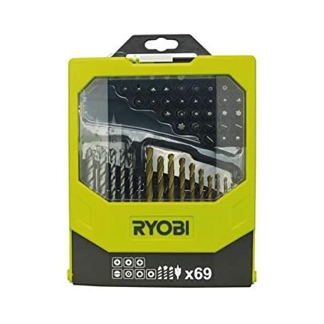 Kit Punte e Inserti Misti 69Pz RYOBI RAK69MIX Per Trapano Avvitatura e Foratura