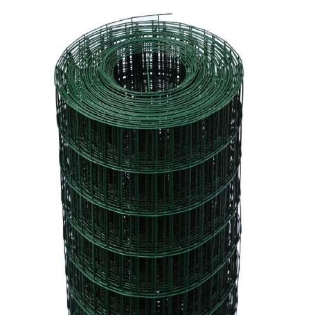 25mt. Rotolo rete metallica zincata plastificata verde elettrosaldata  maglia 5X7,5cm per recinzione