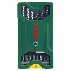 Kit Punte e Inserti 15pz Per Legno e Muro BOSCH 2.607.019.560