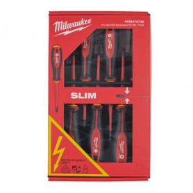 Milwaukee 4932464067 Set di cacciaviti Isolati 1000V, Rosso