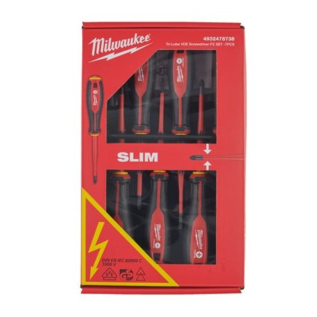 Milwaukee 4932464067 Set di cacciaviti Isolati 1000V, Rosso