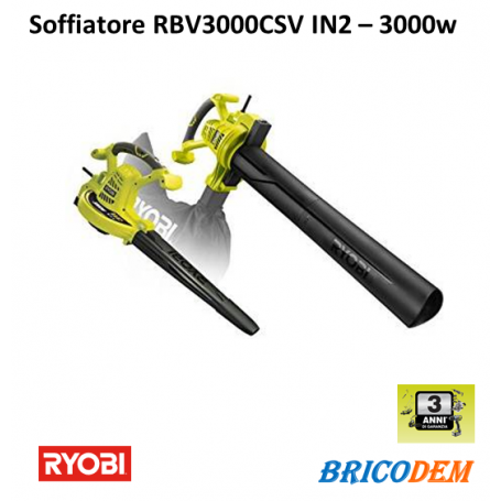 copy of Ryobi RBV3000CSV Elettrico Soffiatore foglie, Biotrituratore, Aspiratore