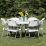 Tavolo da Catering Rotondo da Giardino 120cm H74 Bianco