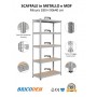 Scaffale in Metallo Zincato MDF 180x90x40 5 Ripiani Portata 175Kg - 875Kg