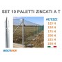 Paletti per recinzione  zincati per rete metallica diverse altezze CM SET 10 PZ