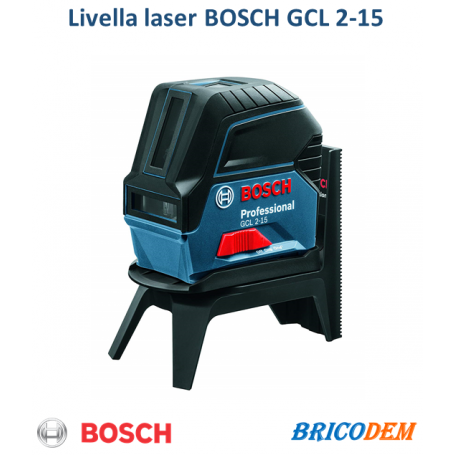 Bosch Professional GCL 2-15 Livella Laser Multifunzione, 3 batterie AA