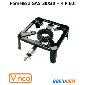 FORNELLONE FORNELLO A GAS 4 PIEDI 30x30CM - BRUCIATORE IN GHISA