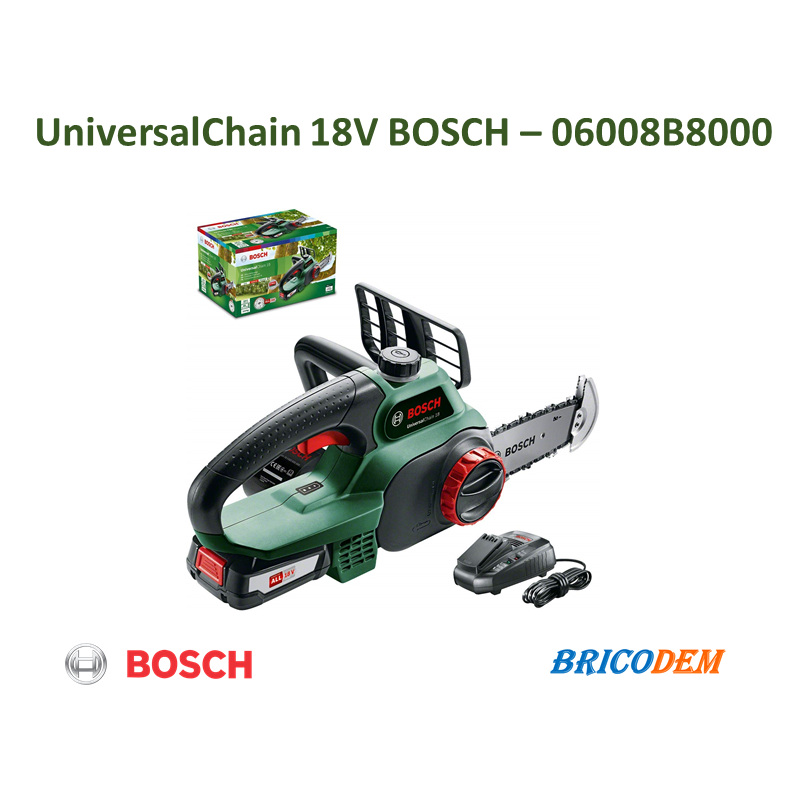 Bosch UniversalChain 18 Motosega Elettrica senza Fili, con